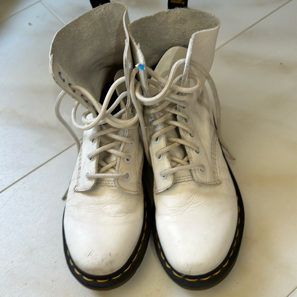 Dr. Martens White Ankle Boots